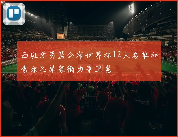 西班牙男篮公布世界杯12人名单加索尔兄弟领衔力争卫冕